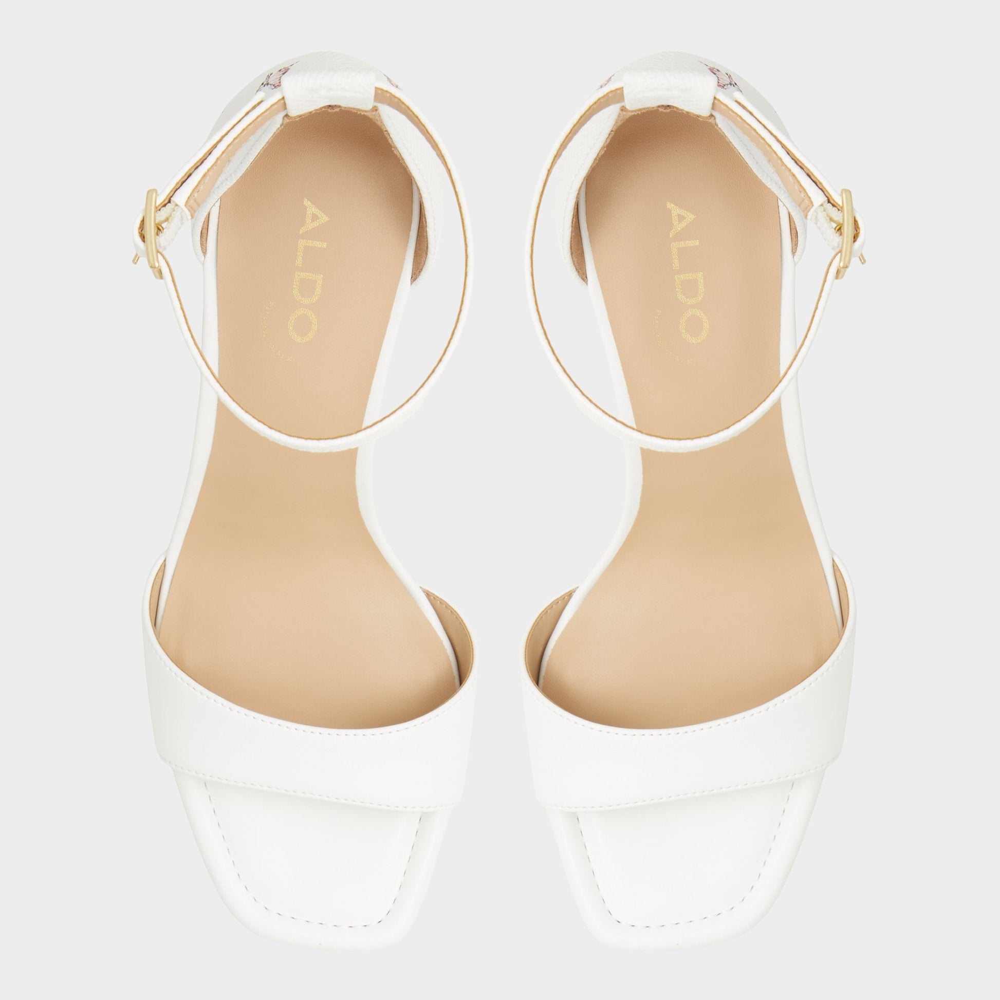 Enaegyn White Multi Women's Strappy sandals - Strappy heeled sandal, Block heel - White Multi