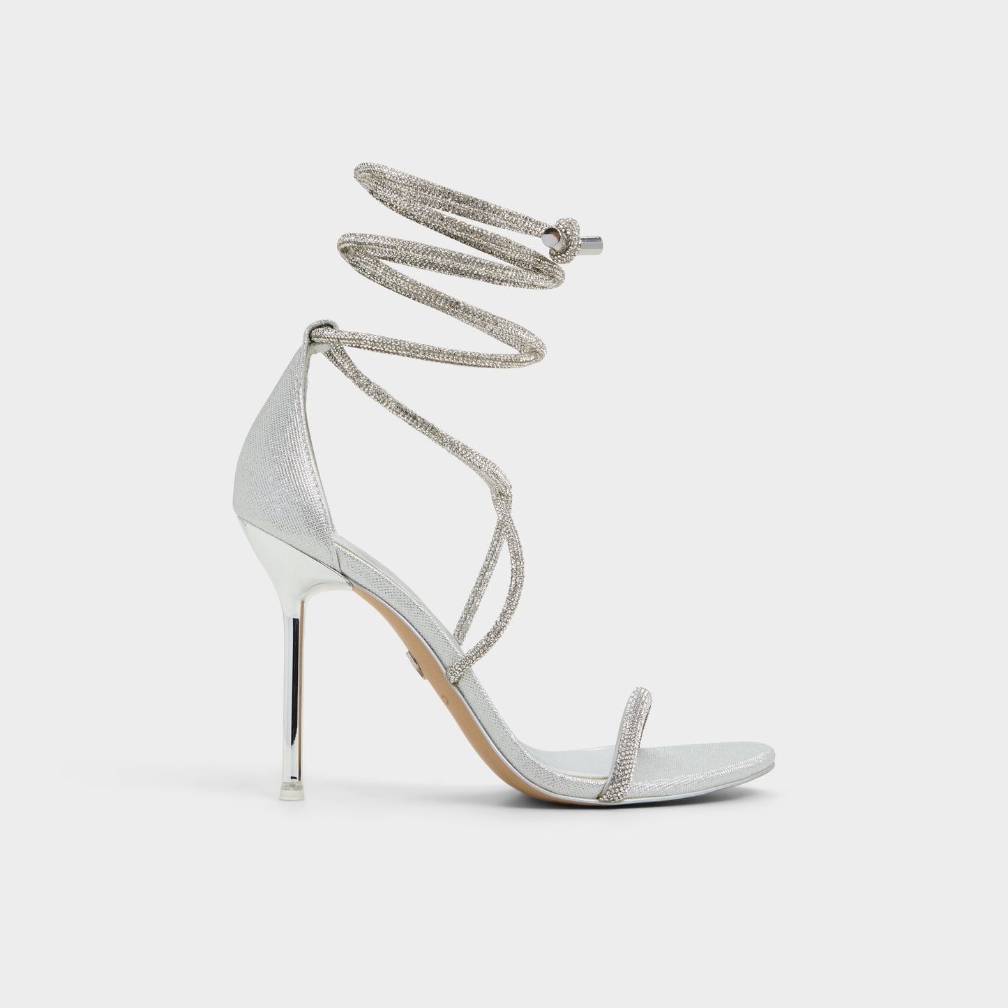 Caladonia Silver Women's Iridescent metallics - Strappy heeled sandal, Stiletto heel - Silver