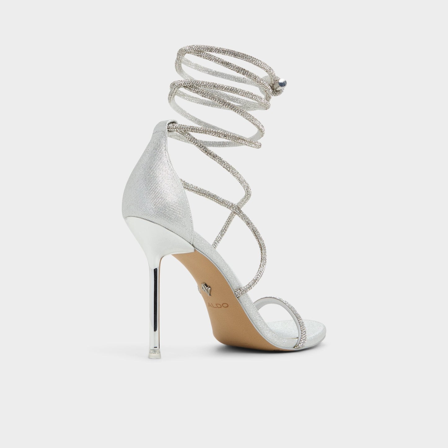 Caladonia Silver Women's Iridescent metallics - Strappy heeled sandal, Stiletto heel - Silver