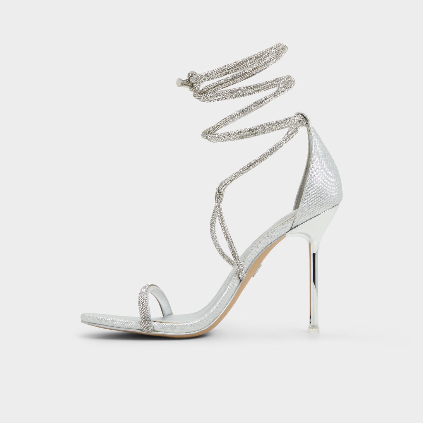 Caladonia Silver Women's Iridescent metallics - Strappy heeled sandal, Stiletto heel - Silver