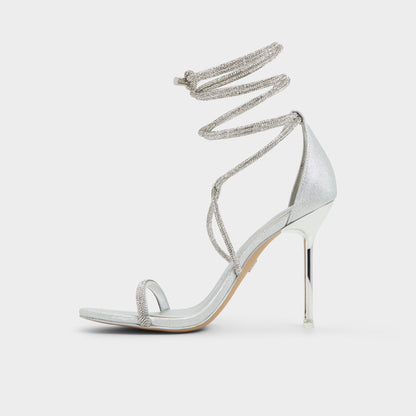 Caladonia Silver Women's Iridescent metallics - Strappy heeled sandal, Stiletto heel - Silver