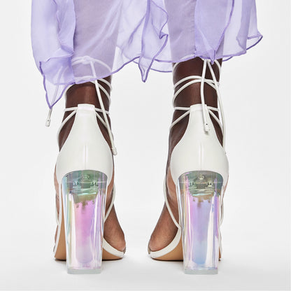 Onardonia in Open Natural - Strappy sandal, Block heel - Open Natural