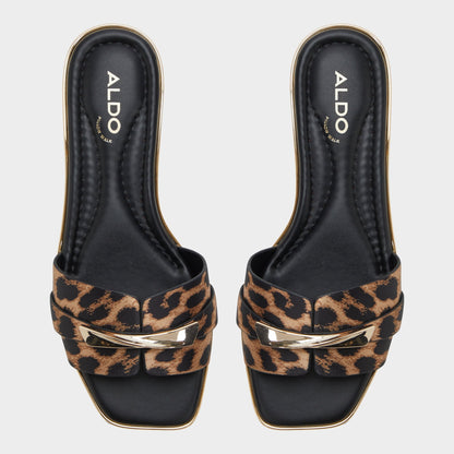Darlina Brown Multi Women's Flats - Slide sandal - Brown multi