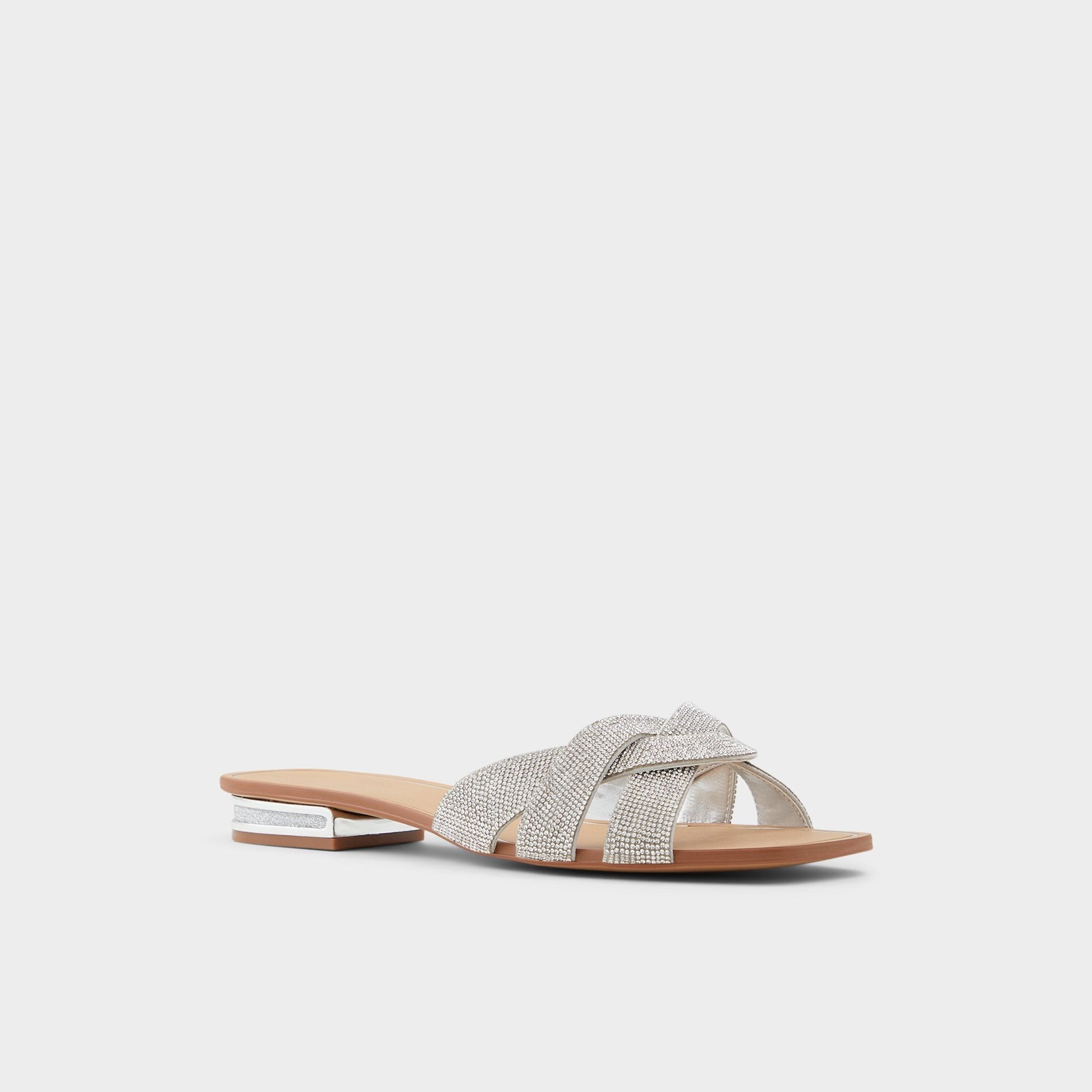 Coredith Silver Women's Flats - Slide sandal - Silver