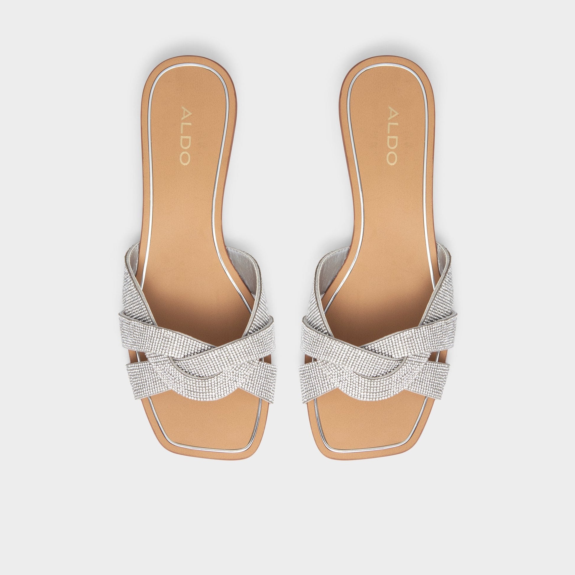 Coredith Silver Women's Flats - Slide sandal - Silver
