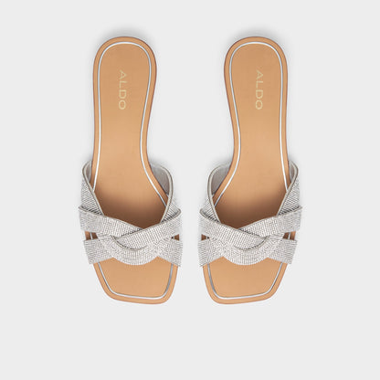 Coredith Silver Women's Flats - Slide sandal - Silver