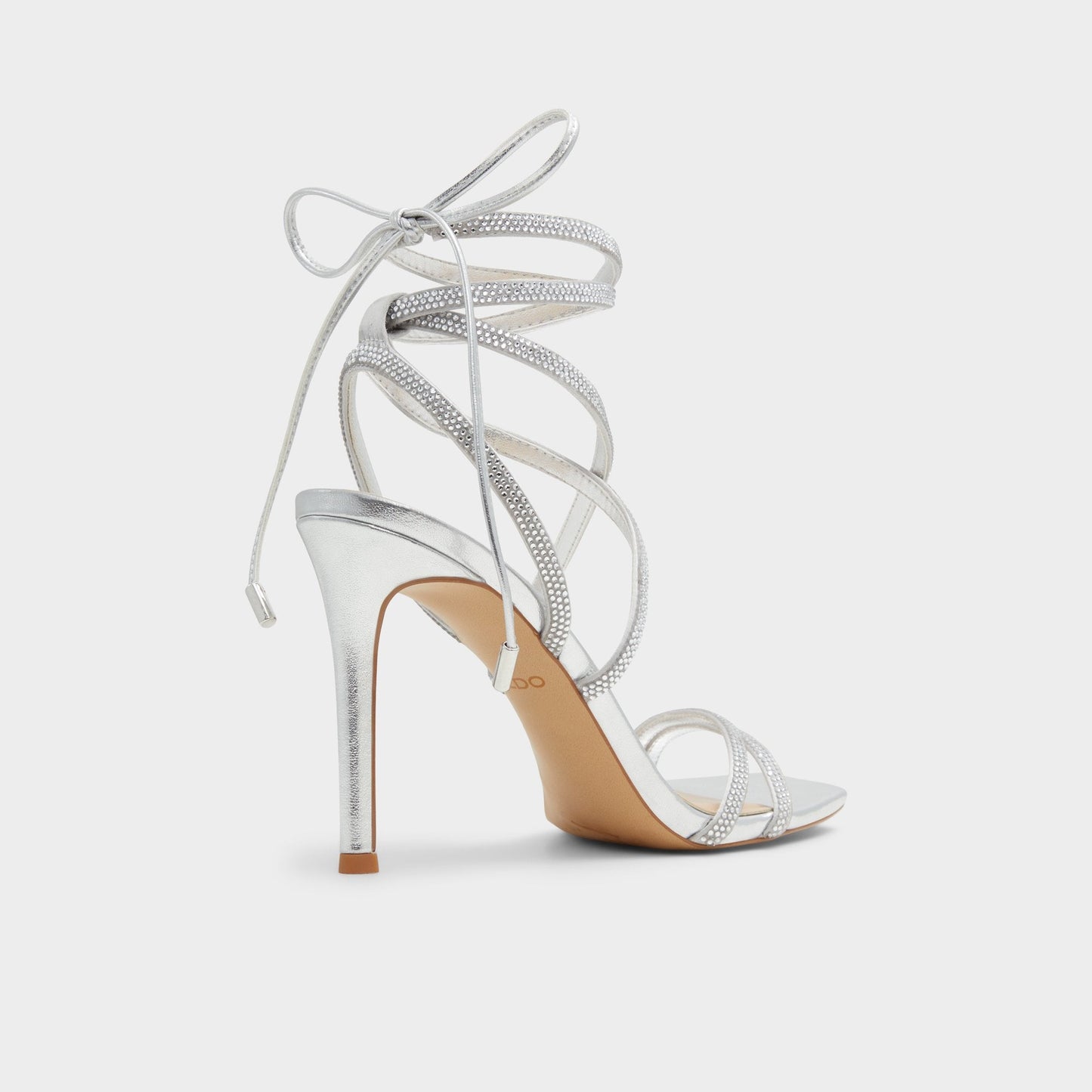 Phaedra in Silver - Strappy stiletto sandal - Silver