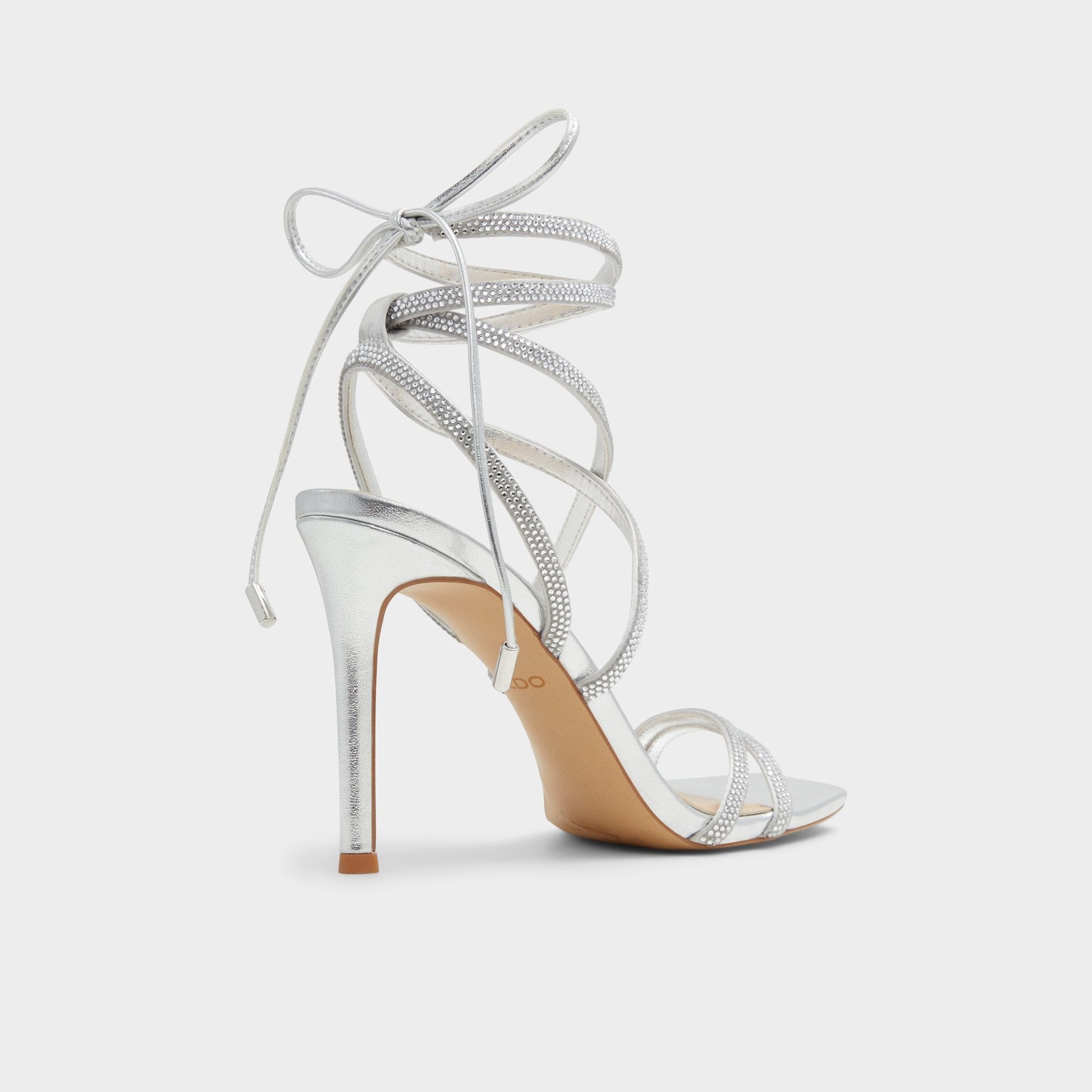 Phaedra in Silver - Strappy stiletto sandal - Silver