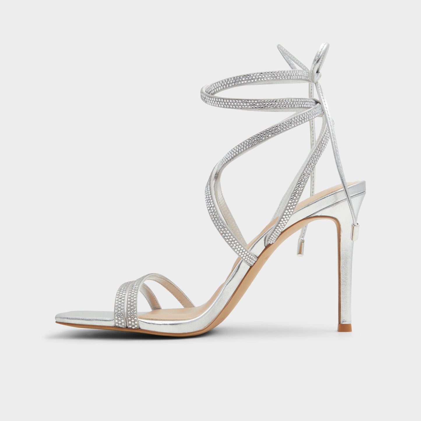 Phaedra in Silver - Strappy stiletto sandal - Silver