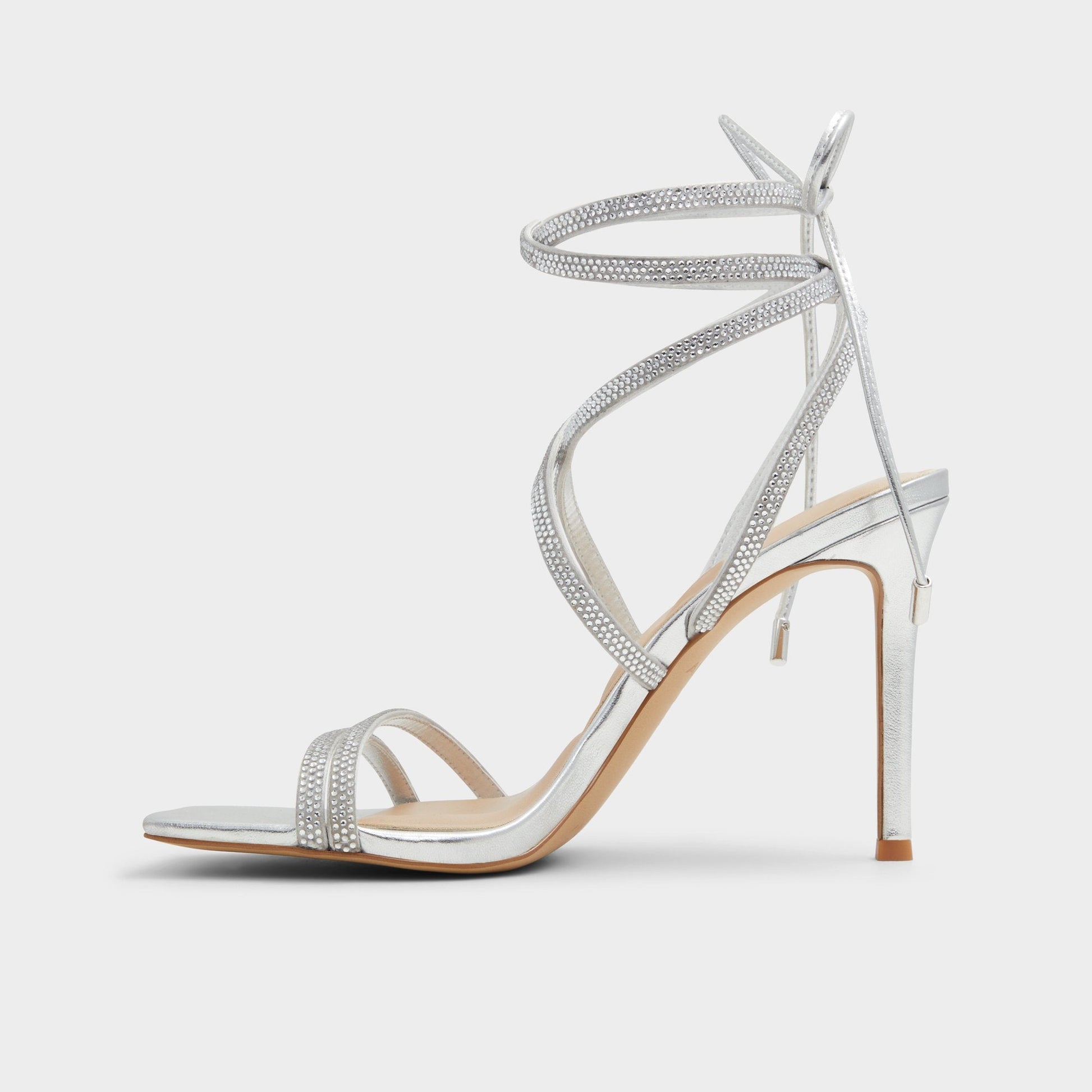 Phaedra in Silver - Strappy stiletto sandal - Silver