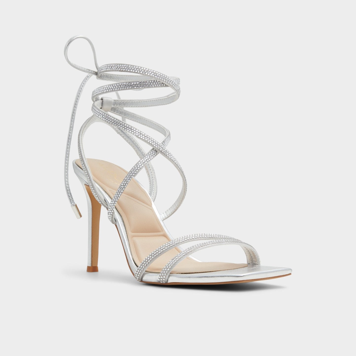 Phaedra in Silver - Strappy stiletto sandal - Silver