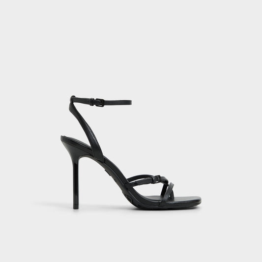 Conney Black Women's Heeled sandals - Strappy heeled sandal, Stiletto heel - Black