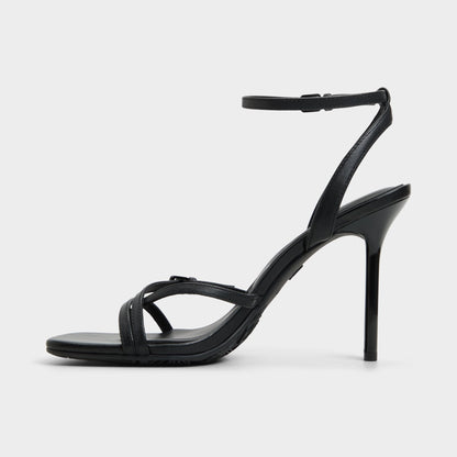 Conney Black Women's Heeled sandals - Strappy heeled sandal, Stiletto heel - Black