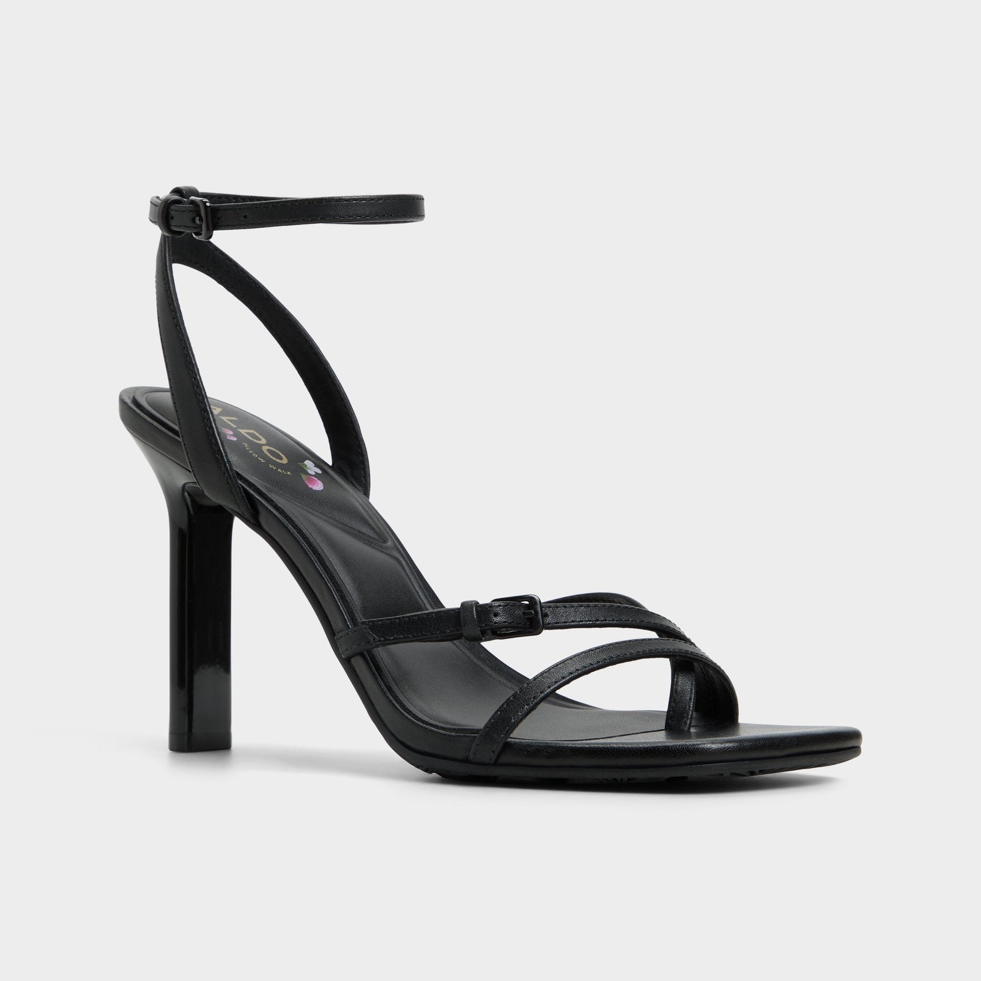 Conney Black Women's Heeled sandals - Strappy heeled sandal, Stiletto heel - Black