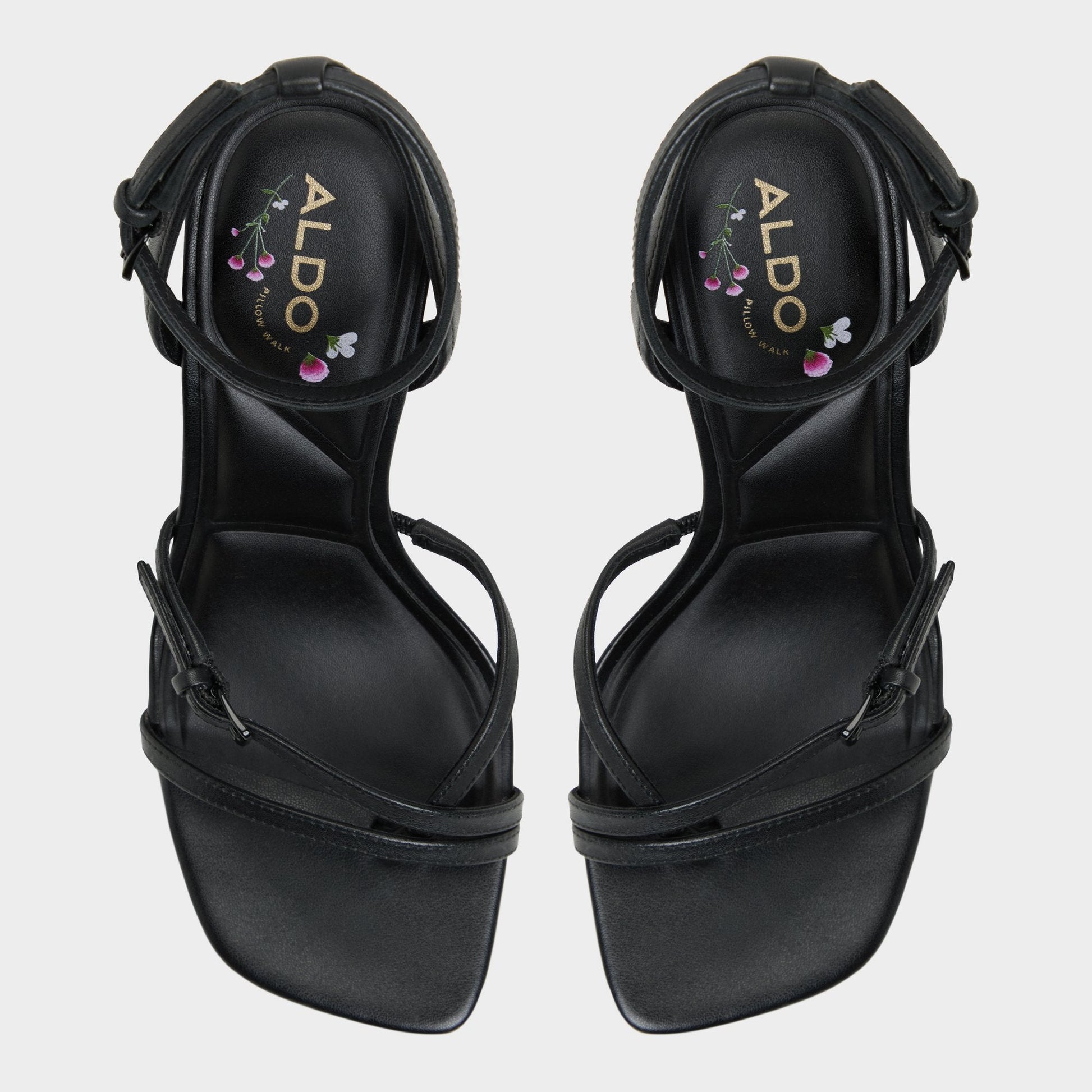 Conney Black Women's Heeled sandals - Strappy heeled sandal, Stiletto heel - Black