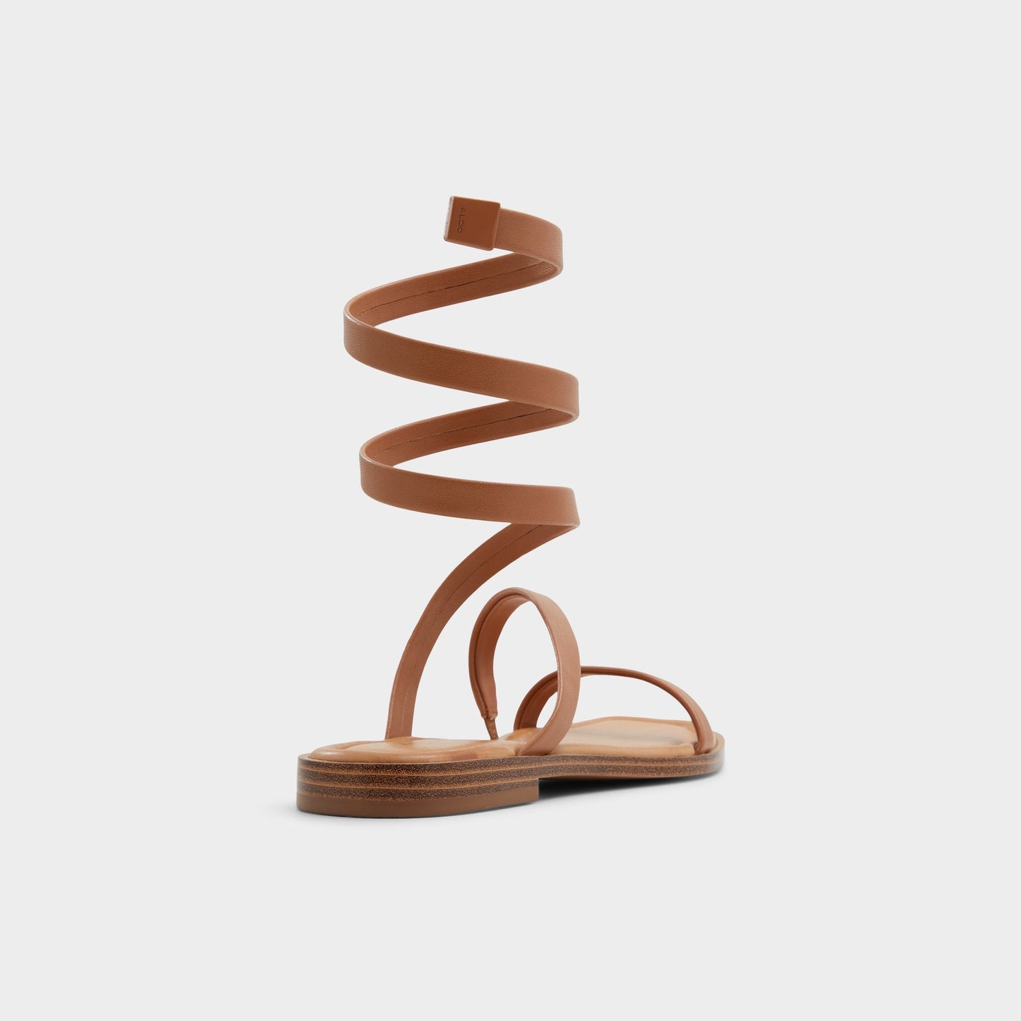 Spinella in Medium Brown - Strappy flat sandal - Medium Brown
