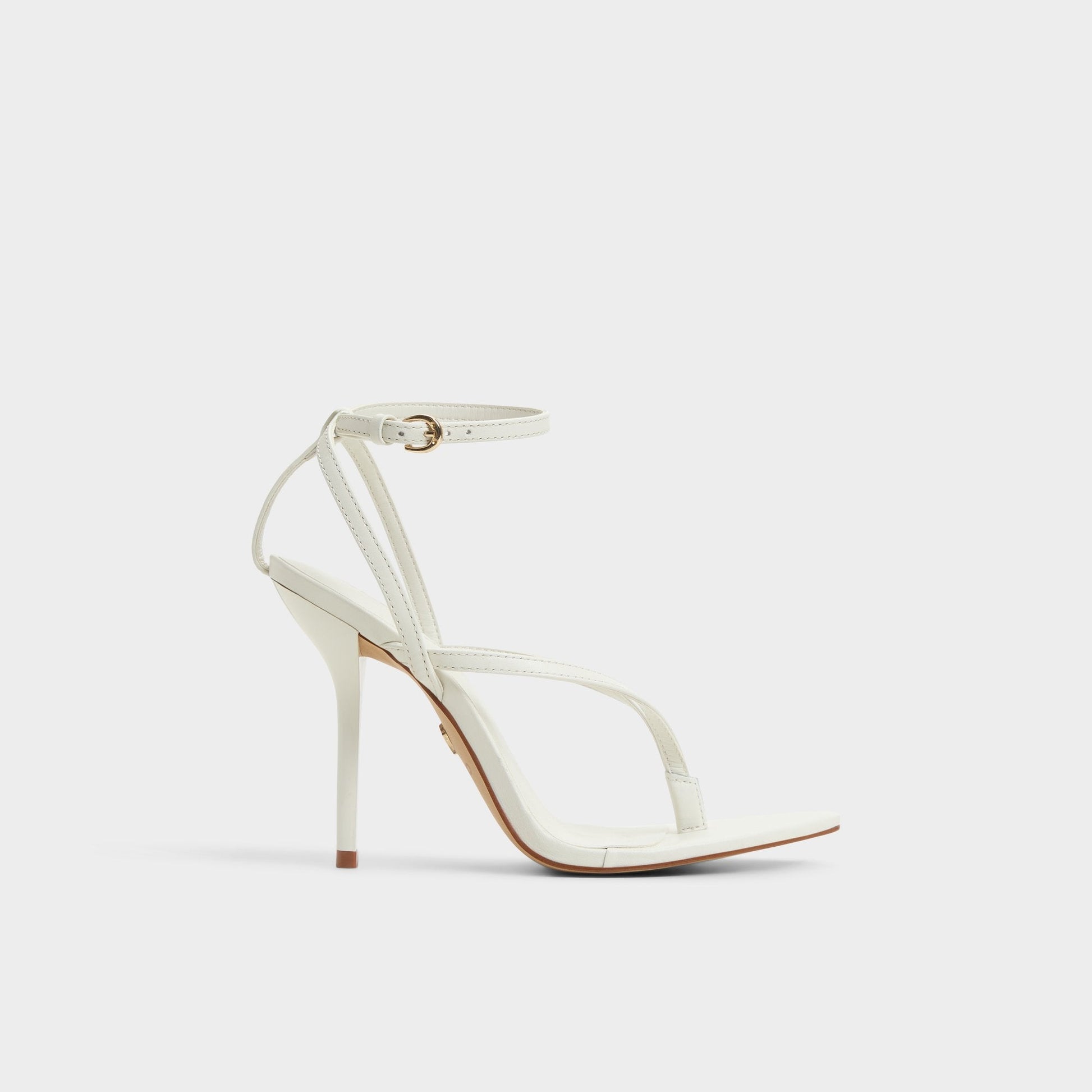 Abyfindley White/Bone Women's Strappy sandals - Heeled flip flop - White/Bone
