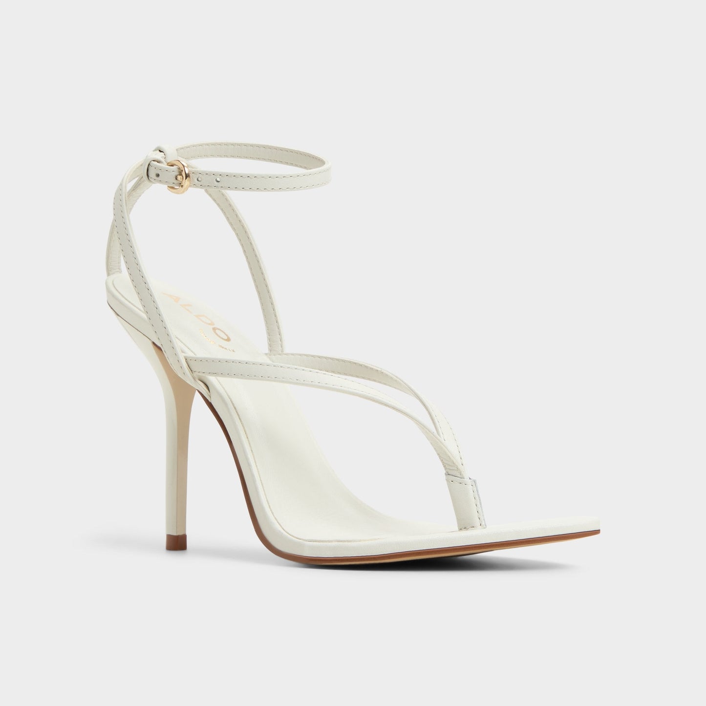 Abyfindley White/Bone Women's Strappy sandals - Heeled flip flop - White/Bone
