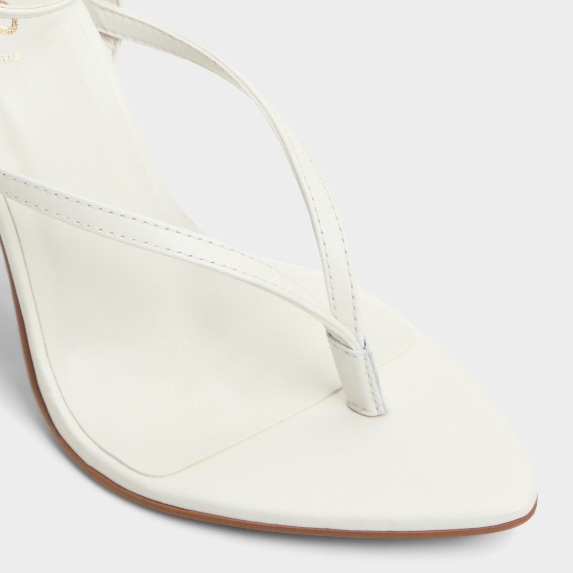 Abyfindley White/Bone Women's Strappy sandals - Heeled flip flop - White/Bone