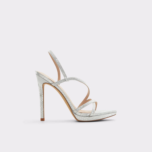 Resurge in Silver - Strappy stiletto sandal, Stiletto heel - Silver