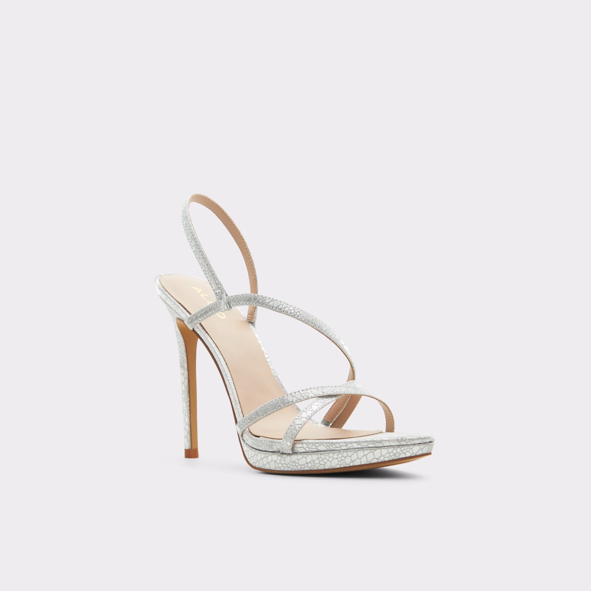 Resurge in Silver - Strappy stiletto sandal, Stiletto heel - Silver