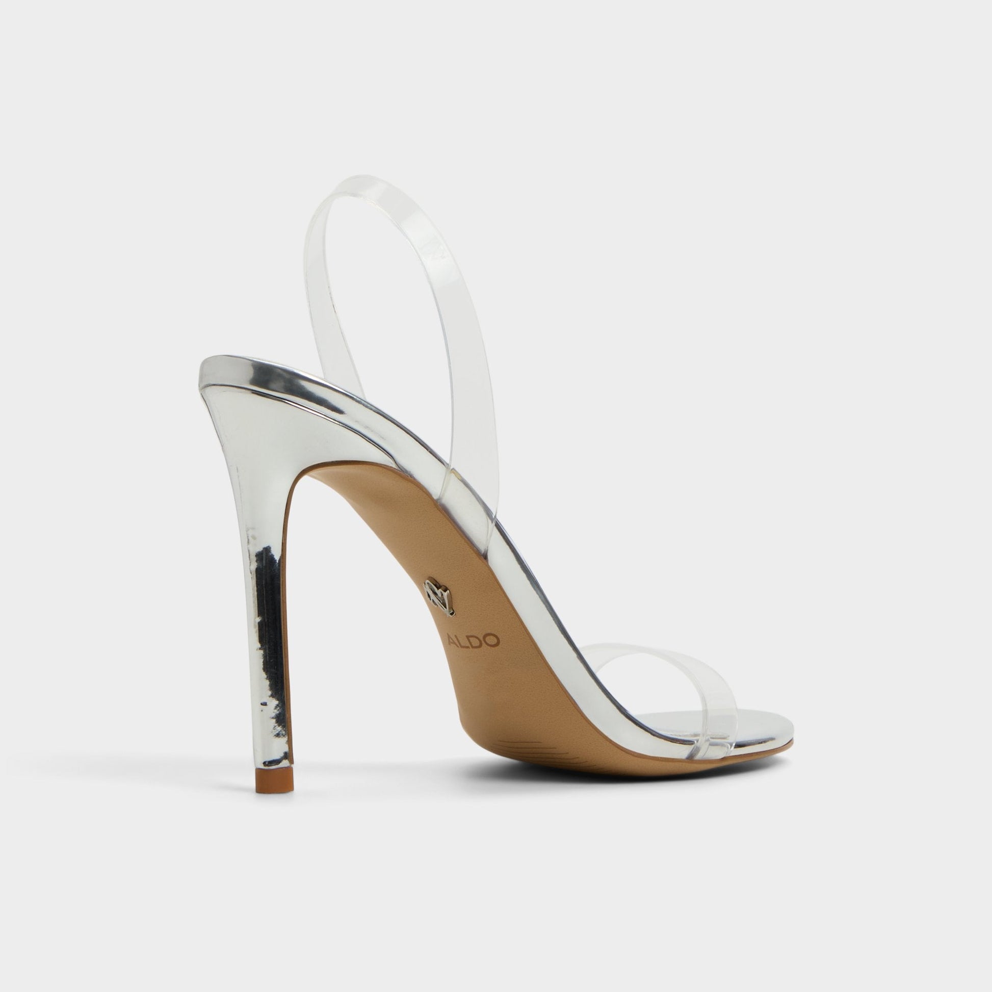 Quinilynn Silver Women's Iridescent metallics - Strappy heeled sandal, Stiletto heel - Silver