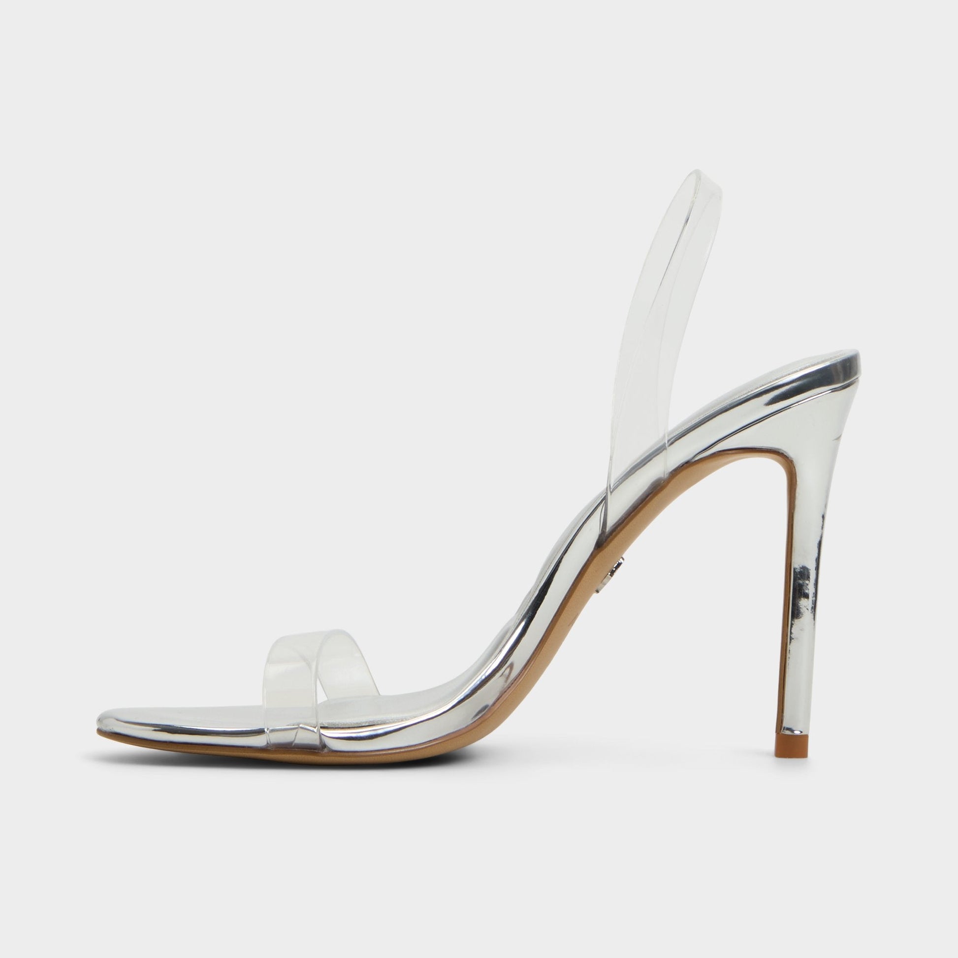 Quinilynn Silver Women's Iridescent metallics - Strappy heeled sandal, Stiletto heel - Silver