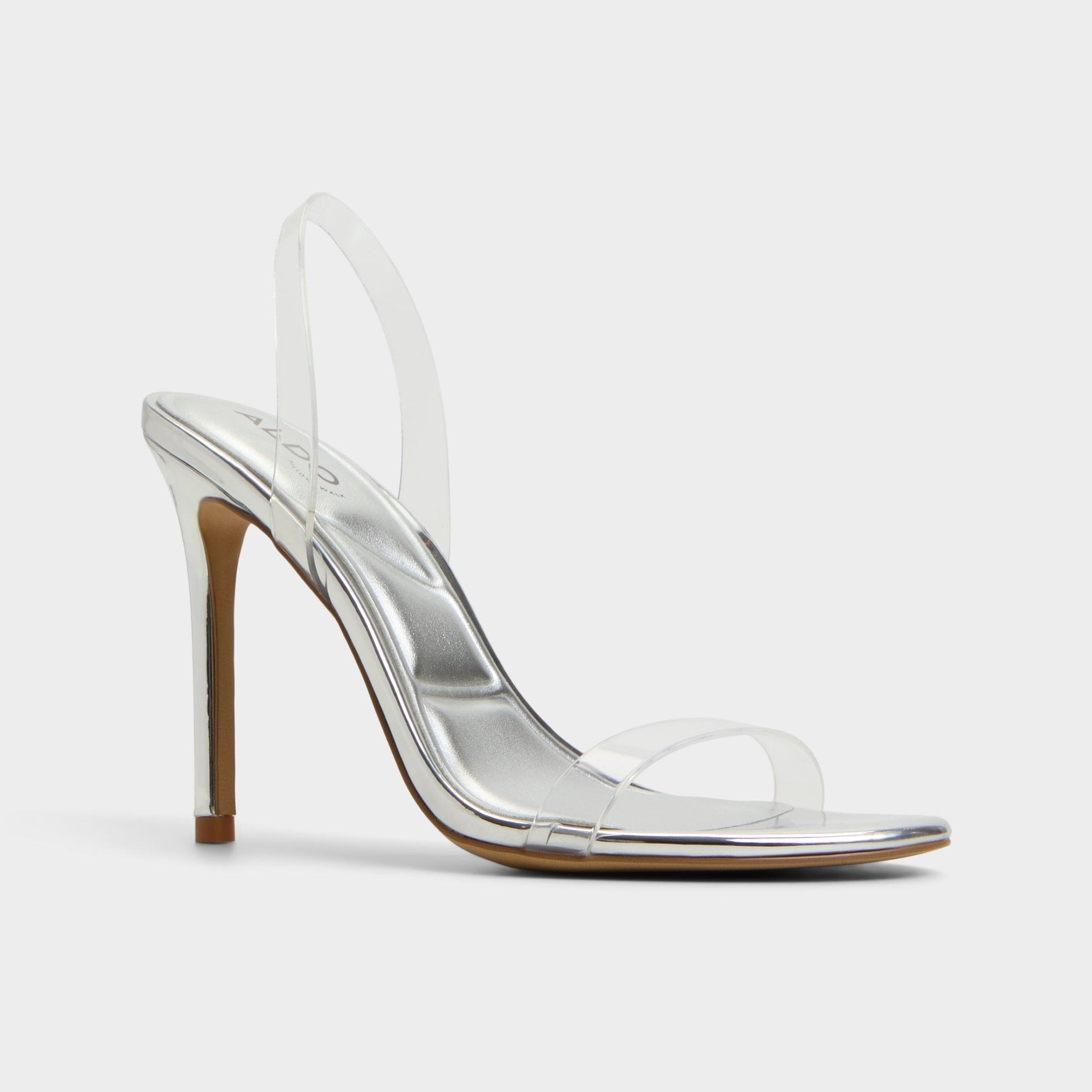 Quinilynn Silver Women's Iridescent metallics - Strappy heeled sandal, Stiletto heel - Silver