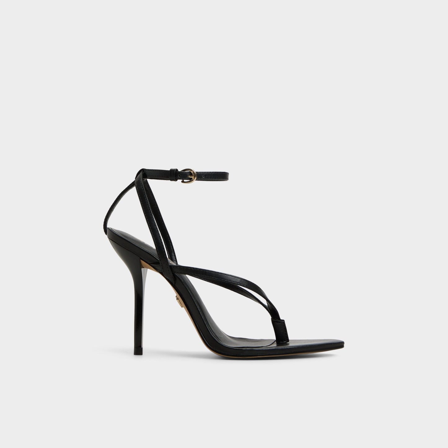 Abyfindley Black Women's Strappy sandals - Heeled flip flop, Stiletto heel - Black