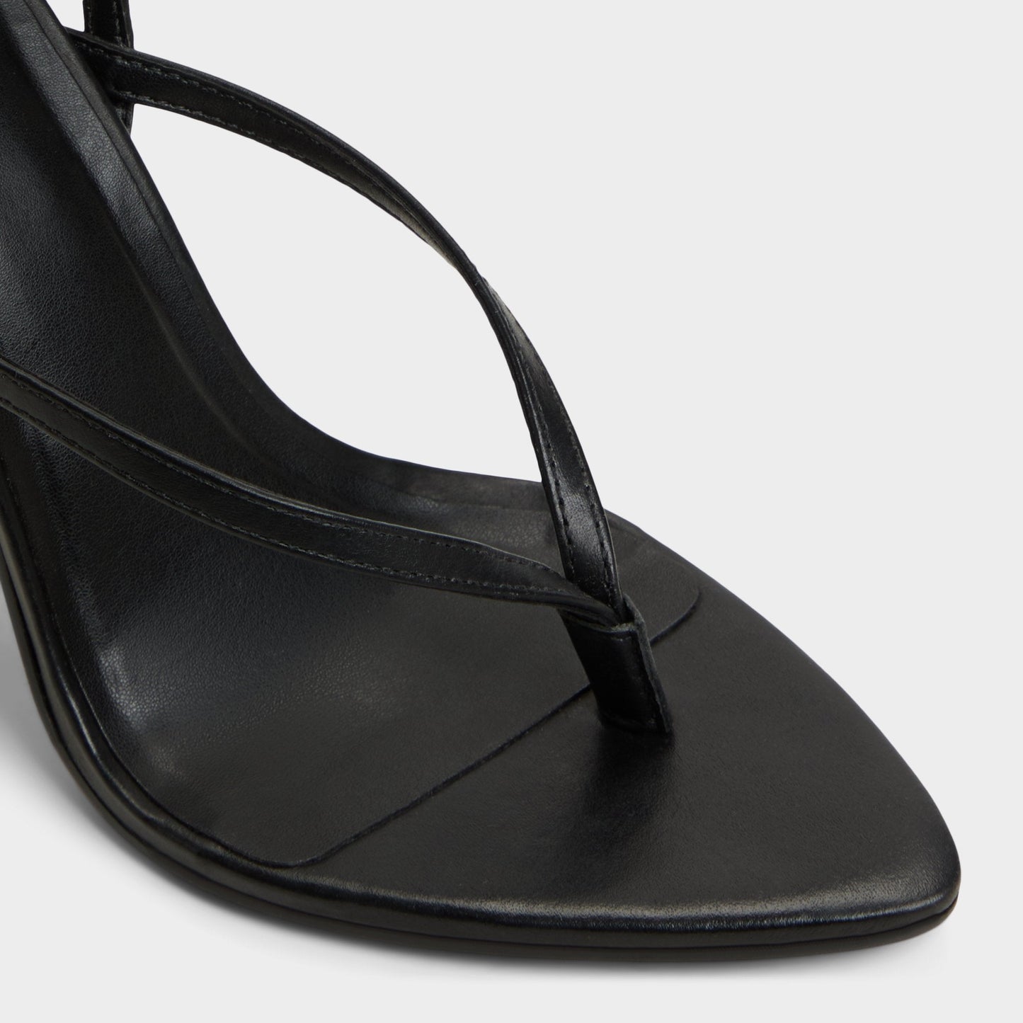 Abyfindley Black Women's Strappy sandals - Heeled flip flop, Stiletto heel - Black