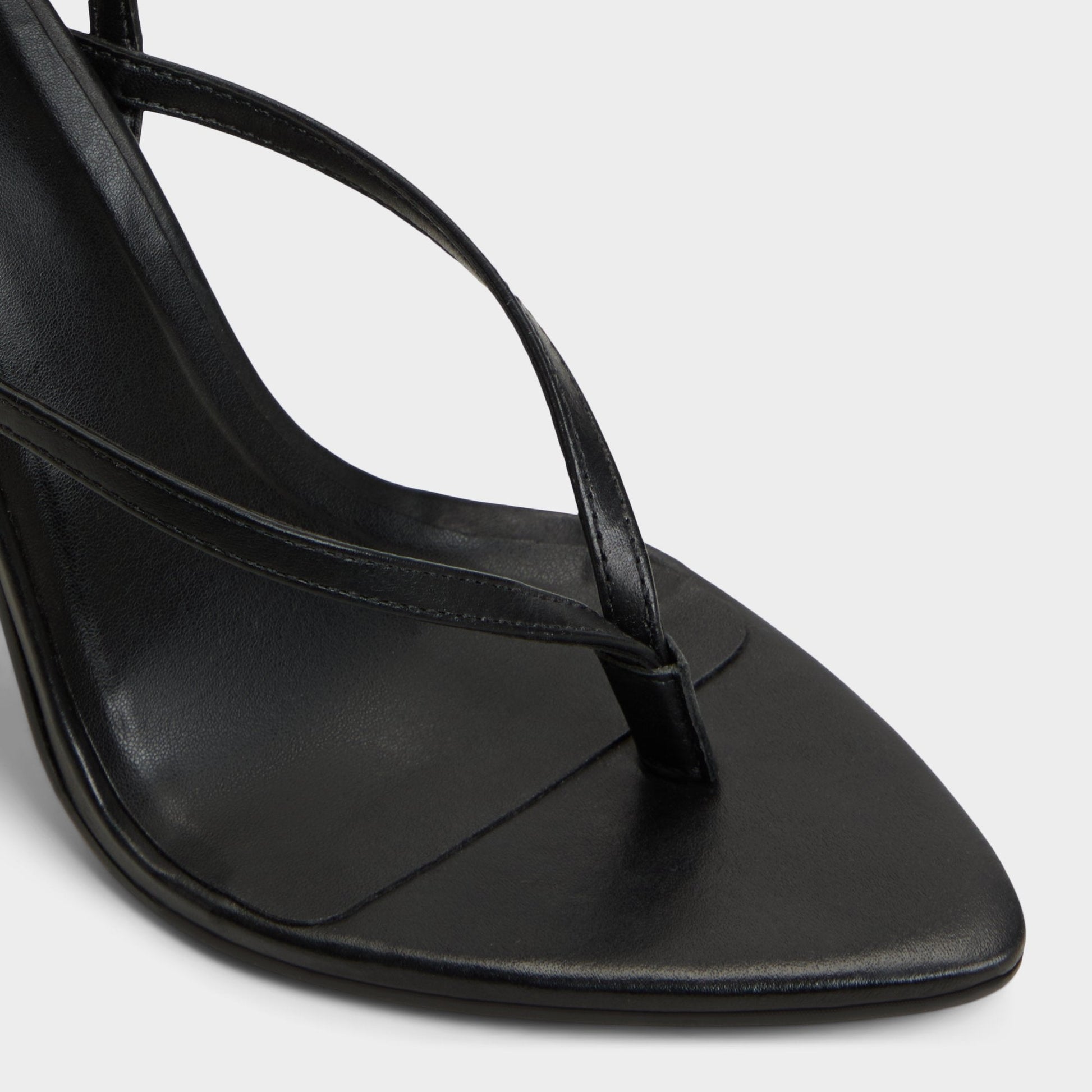 Abyfindley Black Women's Strappy sandals - Heeled flip flop, Stiletto heel - Black