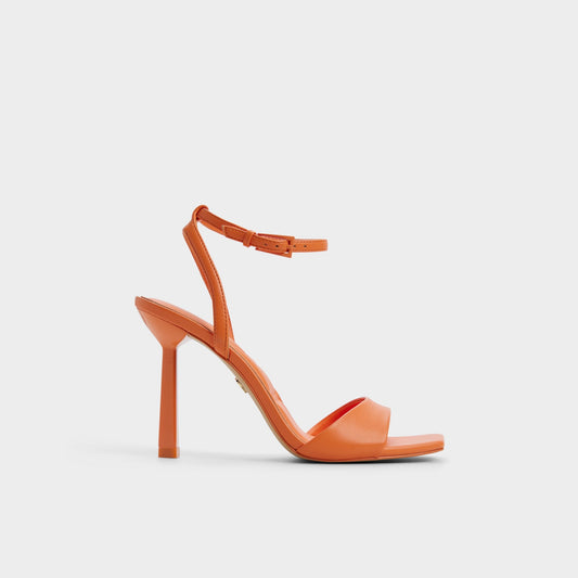 Illustrious Medium Orange Women's Strappy Heels - Strappy heeled sandal, Stiletto heel - Medium Orange