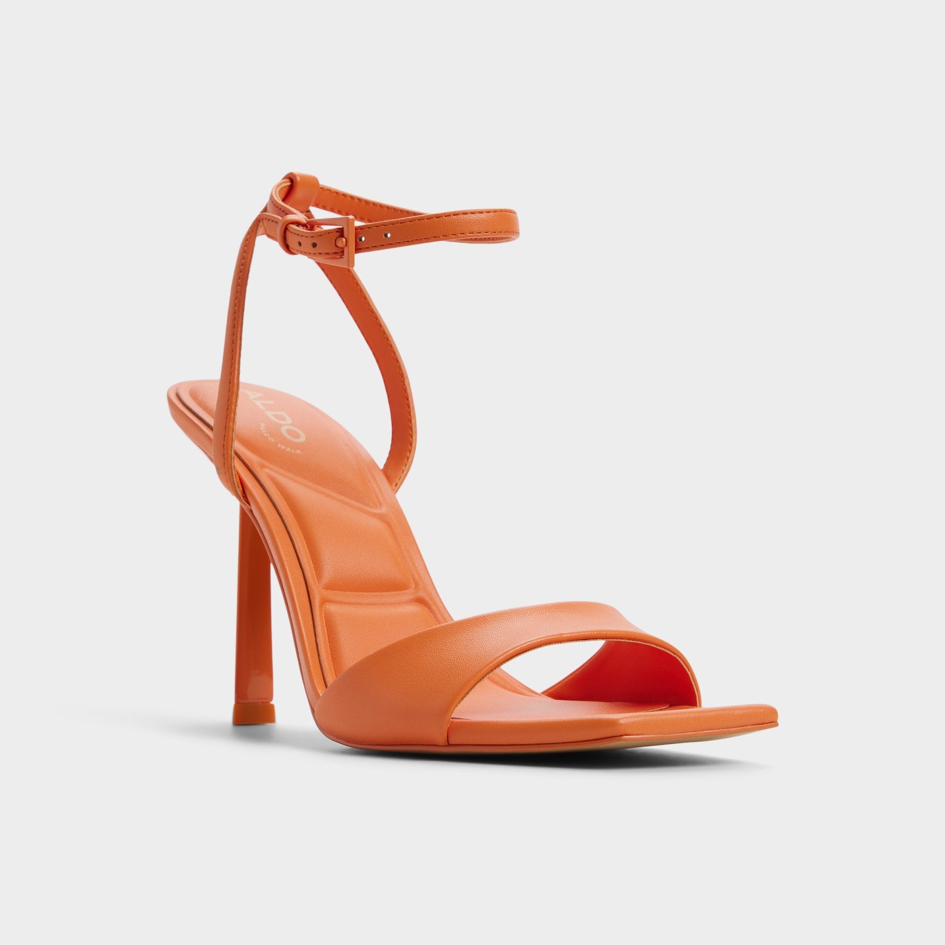 Illustrious Medium Orange Women's Strappy Heels - Strappy heeled sandal, Stiletto heel - Medium Orange
