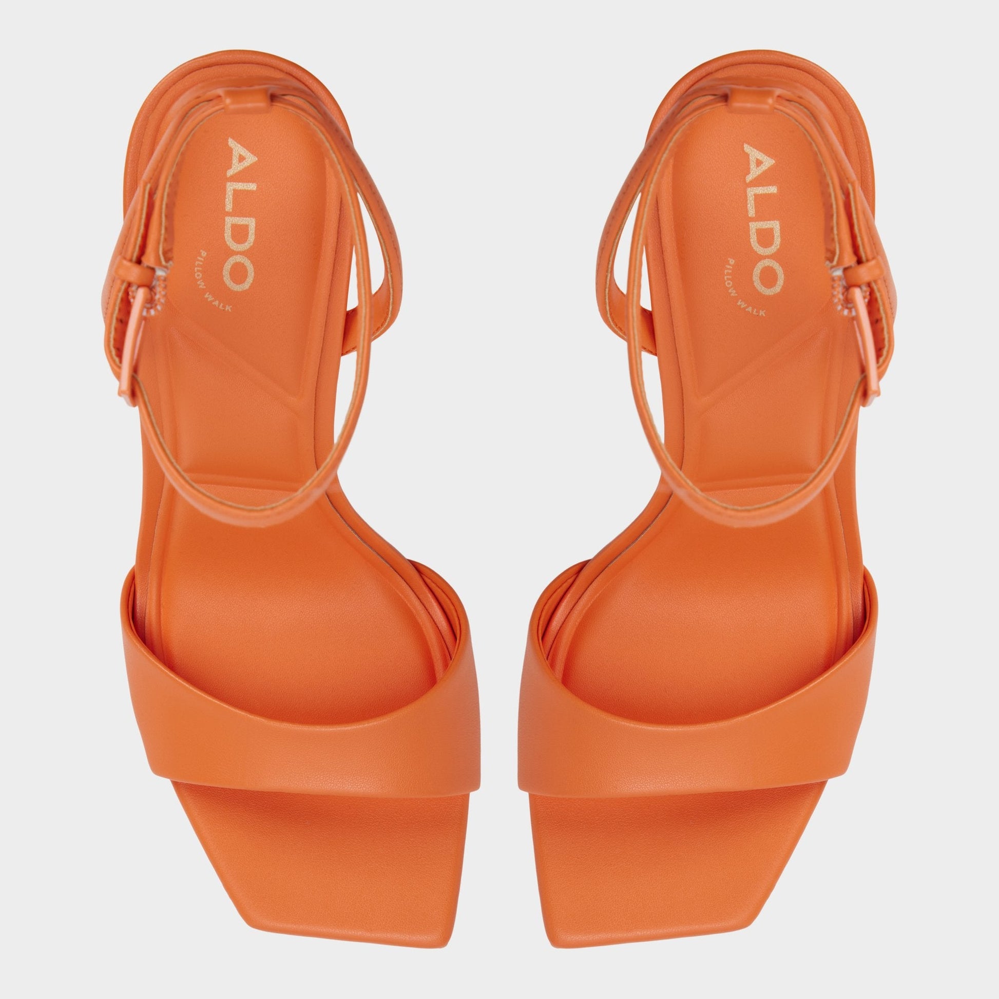 Illustrious Medium Orange Women's Strappy Heels - Strappy heeled sandal, Stiletto heel - Medium Orange