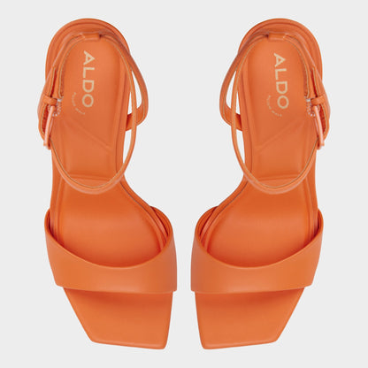 Illustrious Medium Orange Women's Strappy Heels - Strappy heeled sandal, Stiletto heel - Medium Orange