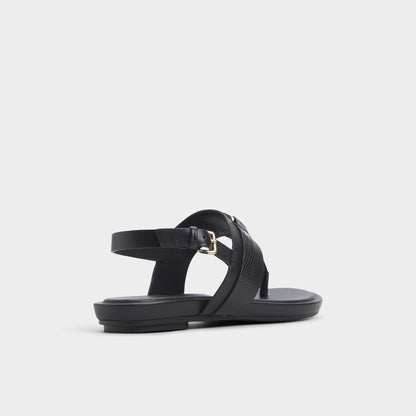 Taylen Black Women's Footbed sandals - T-strap sandal - Black