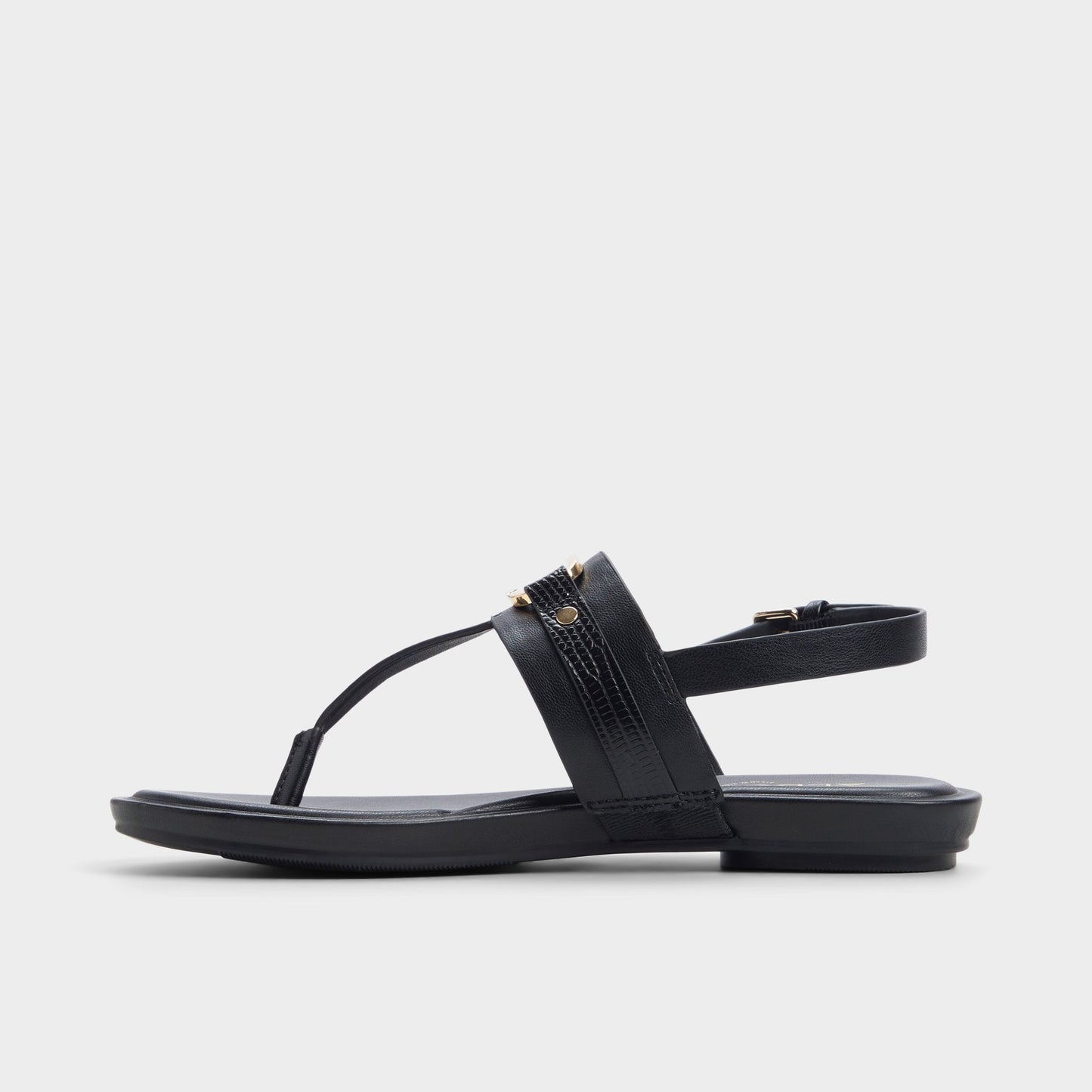Taylen Black Women's Footbed sandals - T-strap sandal - Black