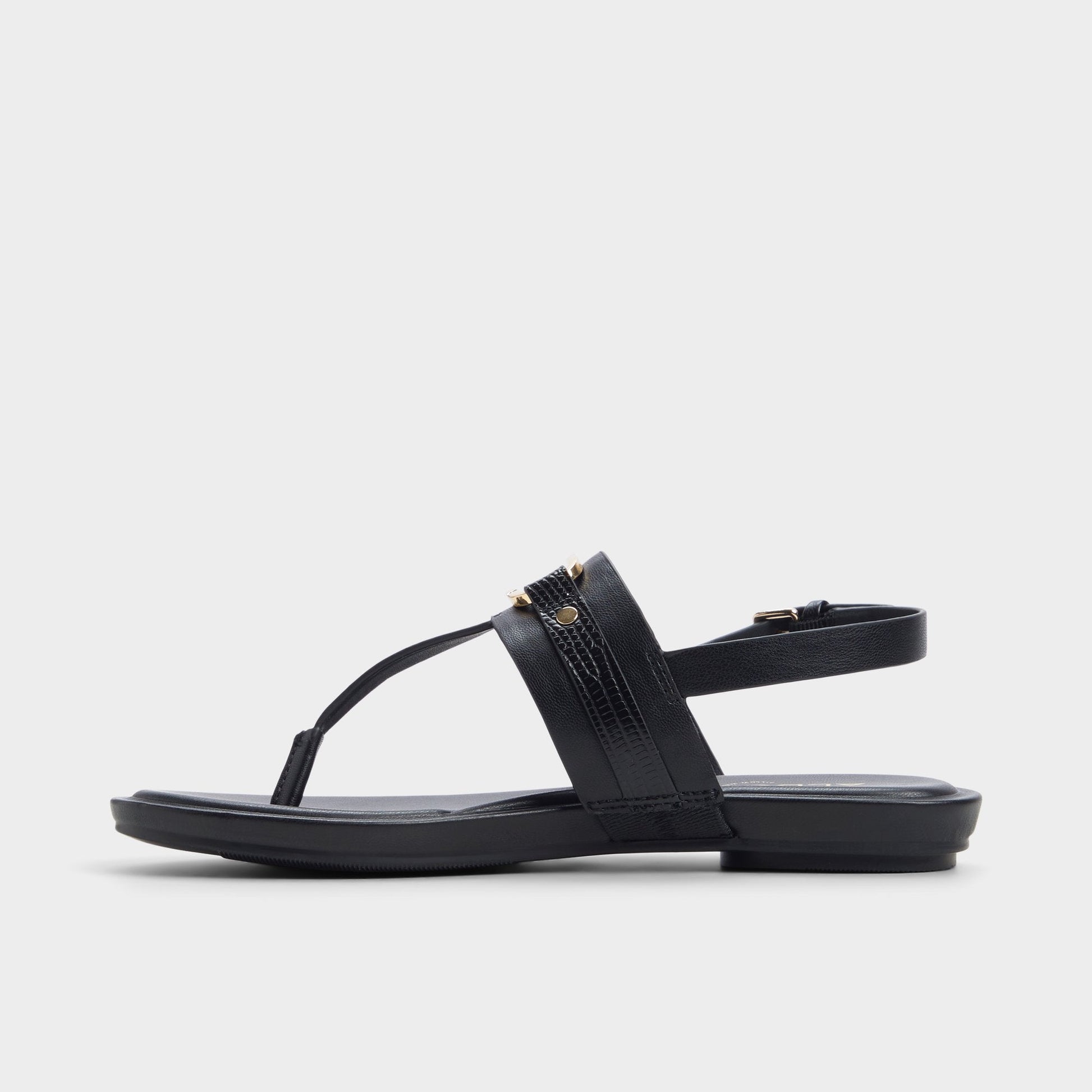 Taylen Black Women's Footbed sandals - T-strap sandal - Black