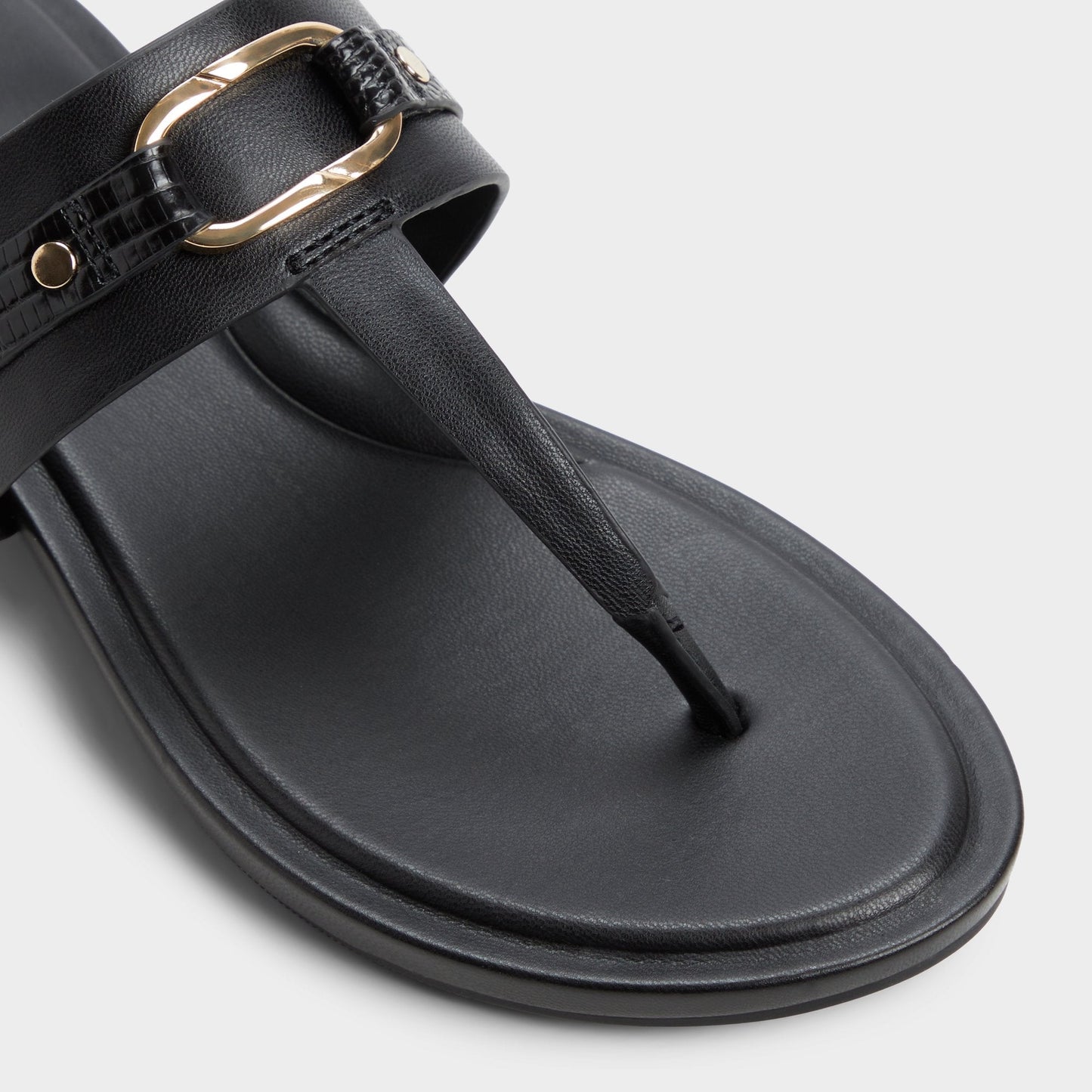 Taylen Black Women's Footbed sandals - T-strap sandal - Black