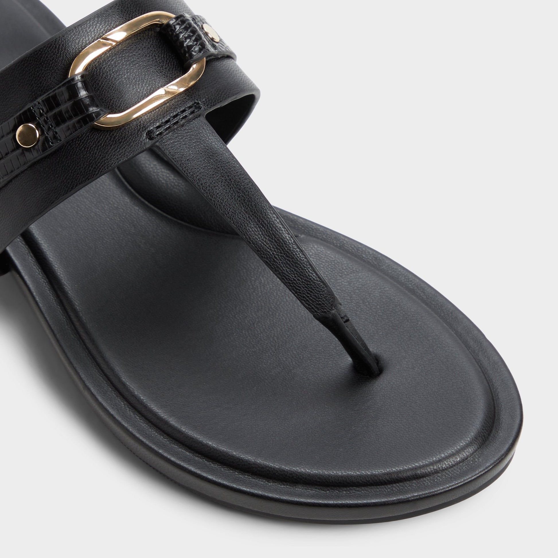 Taylen Black Women's Footbed sandals - T-strap sandal - Black