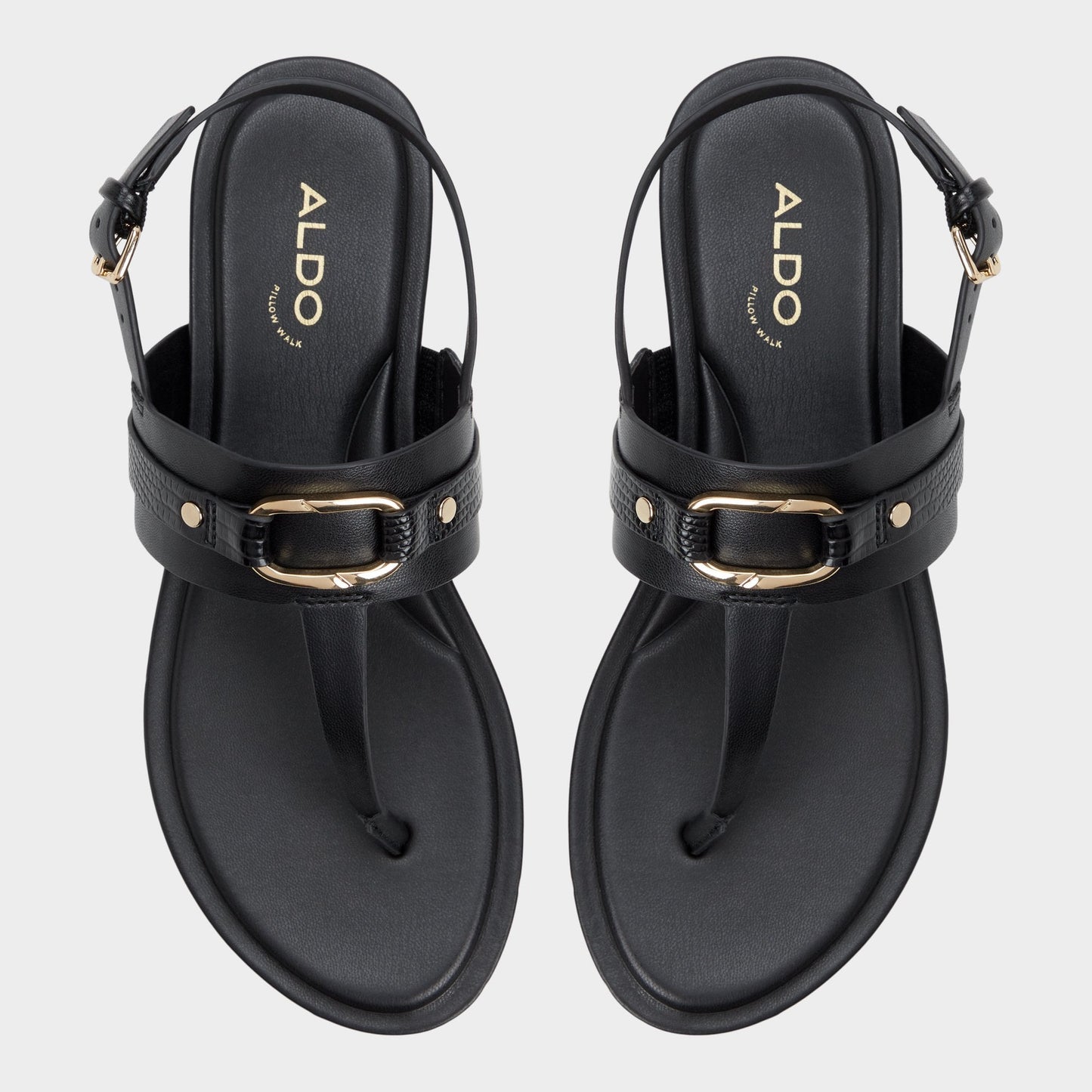Taylen Black Women's Footbed sandals - T-strap sandal - Black