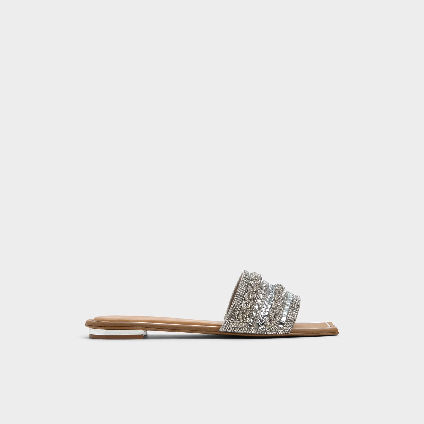 Navalia Silver Women's Flats - Slide sandal - Silver