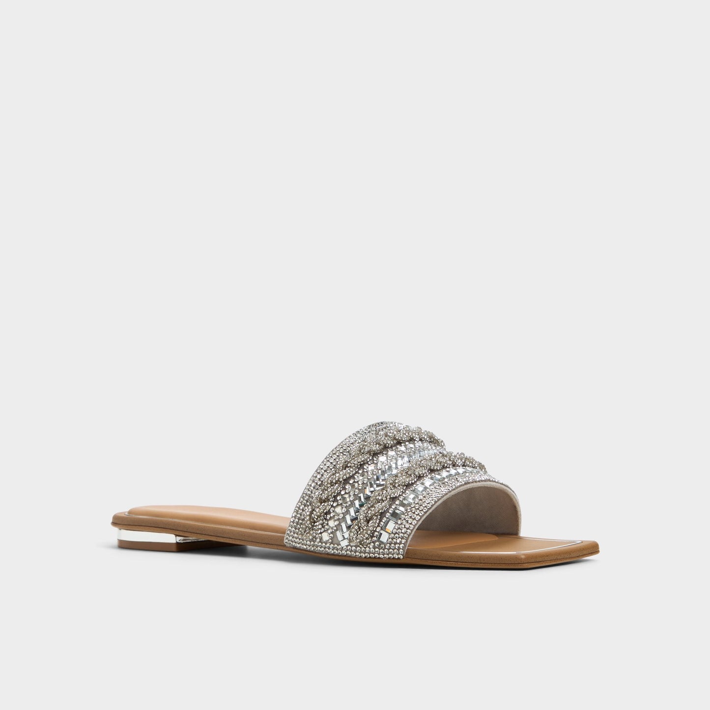 Navalia Silver Women's Flats - Slide sandal - Silver