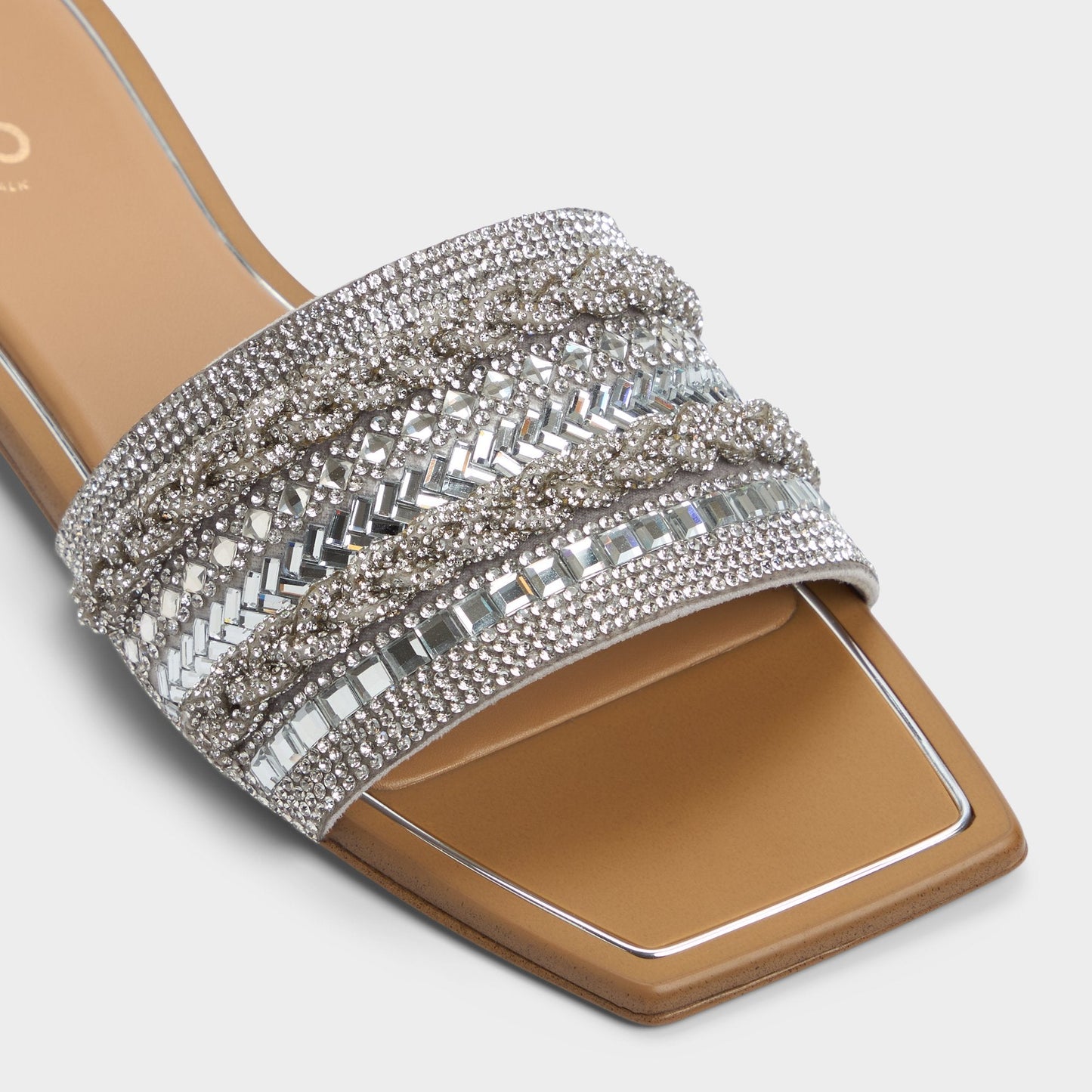 Navalia Silver Women's Flats - Slide sandal - Silver