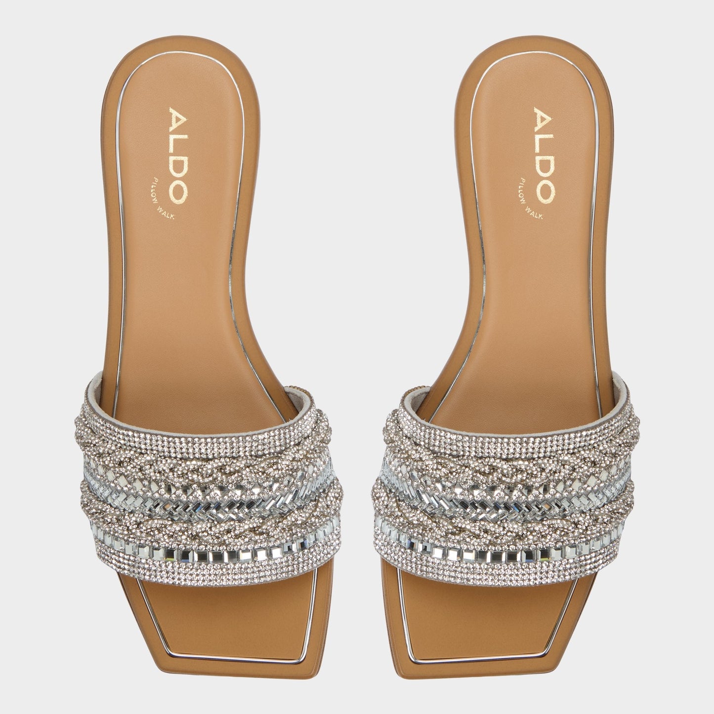 Navalia Silver Women's Flats - Slide sandal - Silver