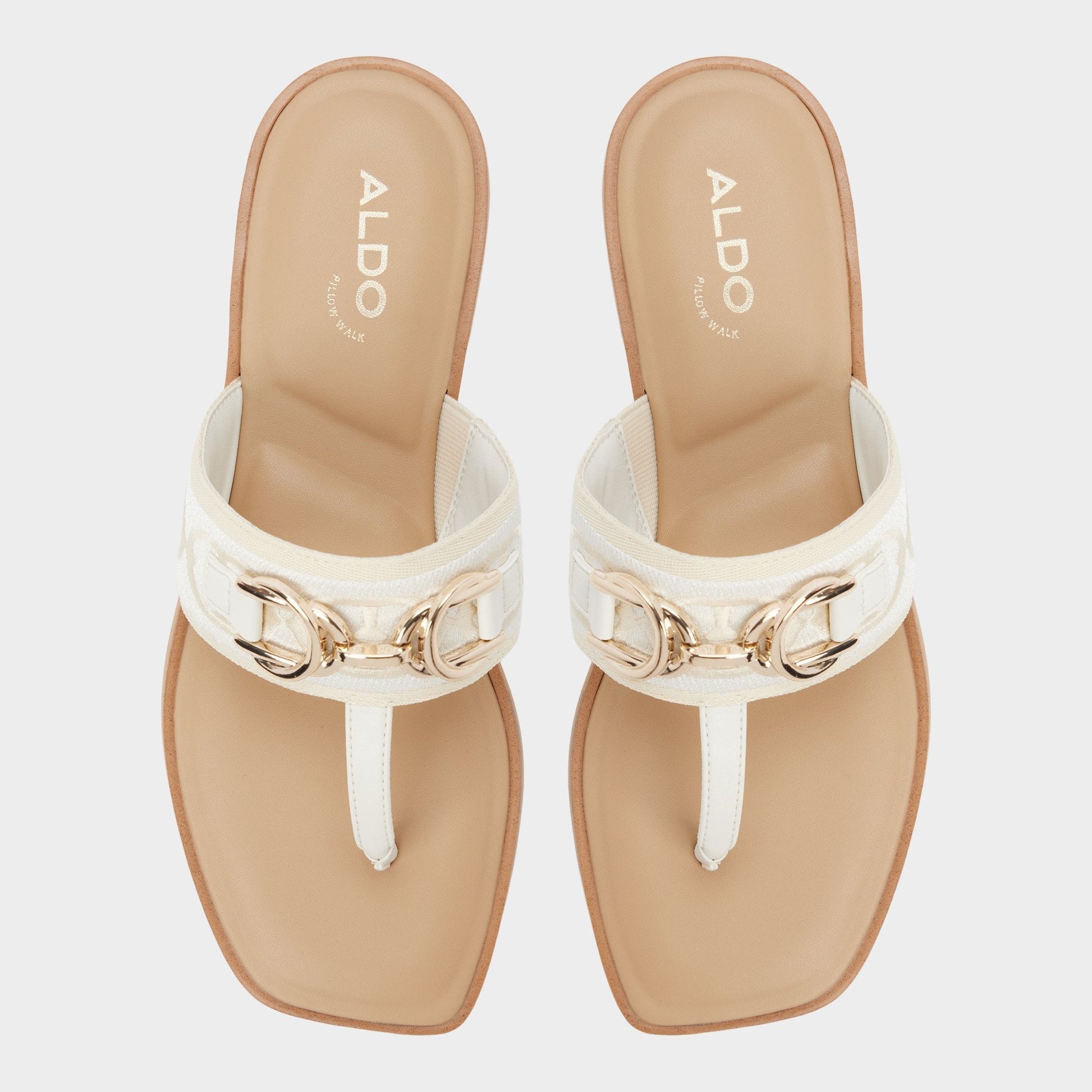 Coralynna in White Bone 14053516 - T-strap sandal - White/Bone