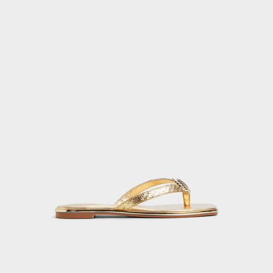 Conchiglia Gold Women's Flats - Flip flop - Gold