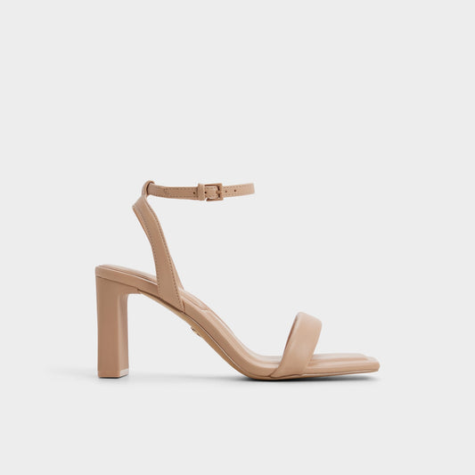 Aurorai Bone Women's Strappy sandals - Strappy heeled sandal, Block heel - Bone