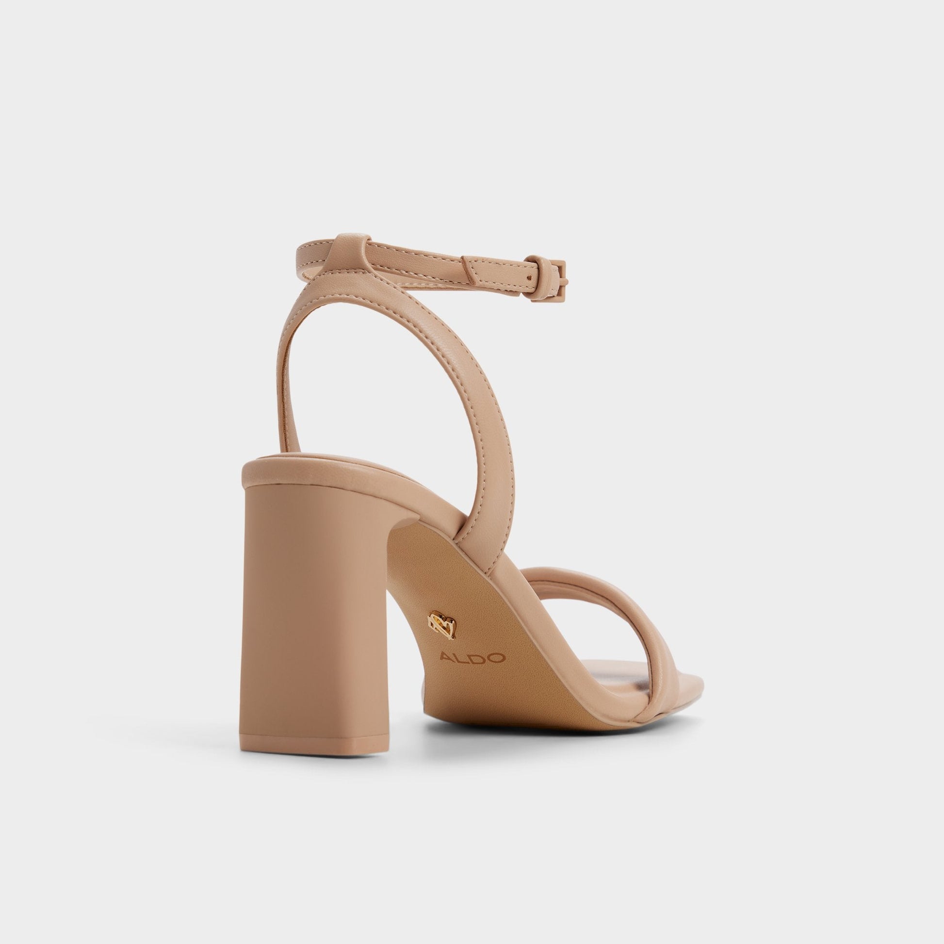 Aurorai Bone Women's Strappy sandals - Strappy heeled sandal, Block heel - Bone
