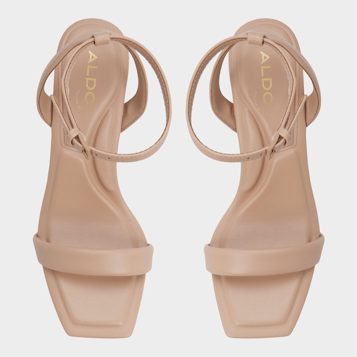 Aurorai Bone Women's Strappy sandals - Strappy heeled sandal, Block heel - Bone